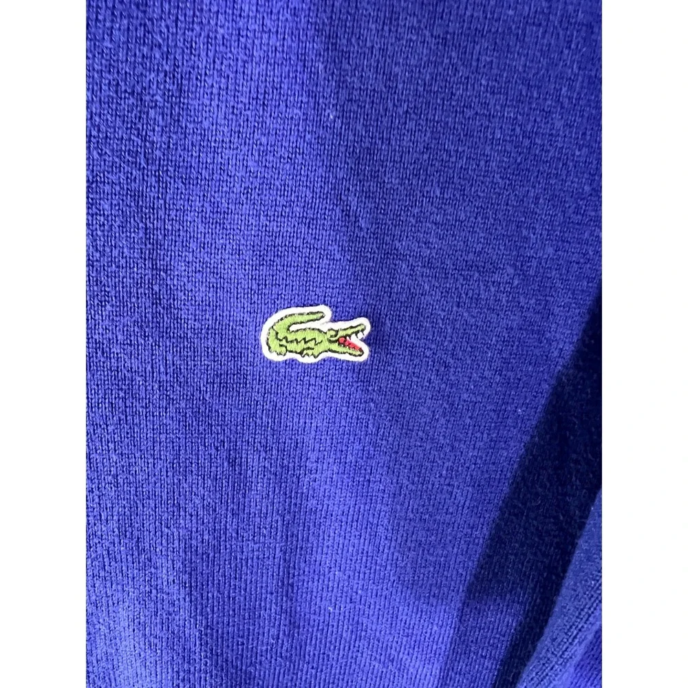 Lacoste Mens Royal Blue Quarter Zip Pullover Sweater Size US Medium FR 4